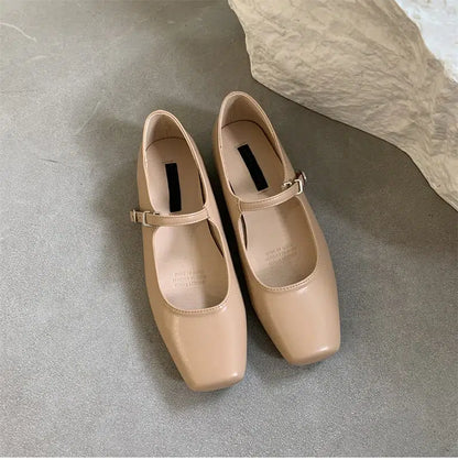 Mary Jane Footwear - Chic Square Toe Ladies Shoes