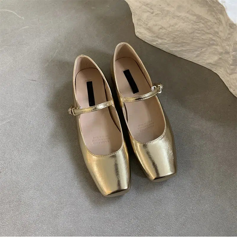 Mary Jane Footwear - Chic Square Toe Ladies Shoes