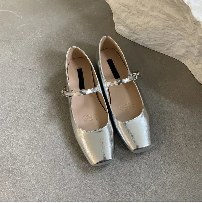 Mary Jane Footwear - Chic Square Toe Ladies Shoes