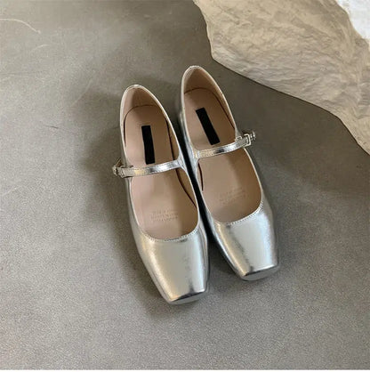 Mary Jane Footwear - Chic Square Toe Ladies Shoes