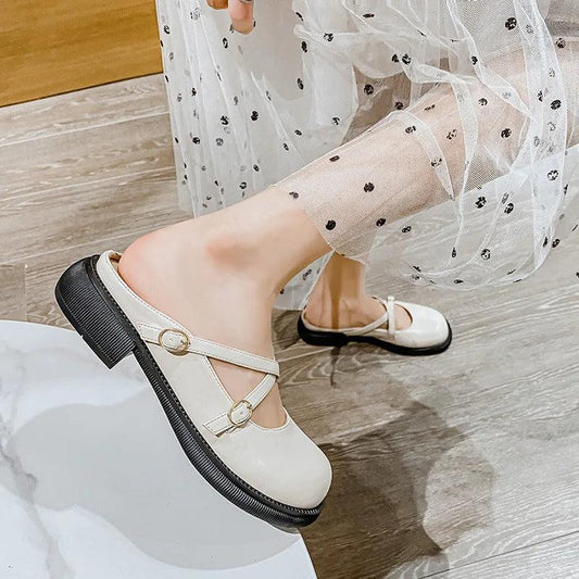 Mary Jane Pumps With Stylish Buckle - Elegant Ladies Footwear