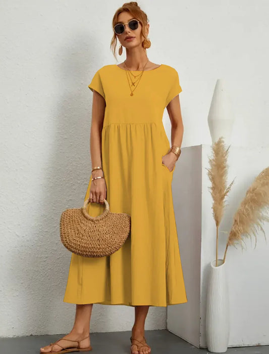 Maxi Dress - Chic Ladies Summer Dress For Casual Elegance