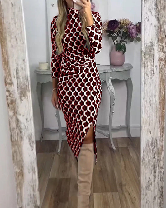 Maxi dress - elegant ladies dress with thigh-high slit