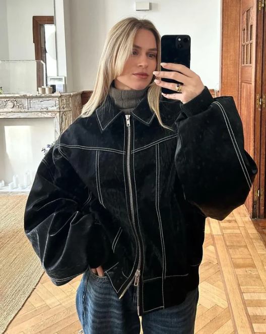 Oversized Faux Leather Jacket - Stylish Women'S Winter Outerwear