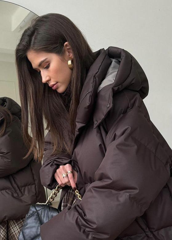 Oversized puffer jacket - stylish ladies winter coat