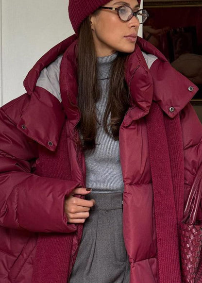 Oversized puffer jacket - stylish ladies winter coat