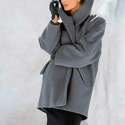 Oversized wrap coat - stylish ladies winter outerwear