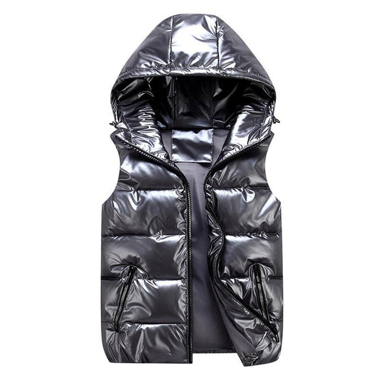 Padded Gilet With Hood - Trendy Ladies Sleeveless Jacket