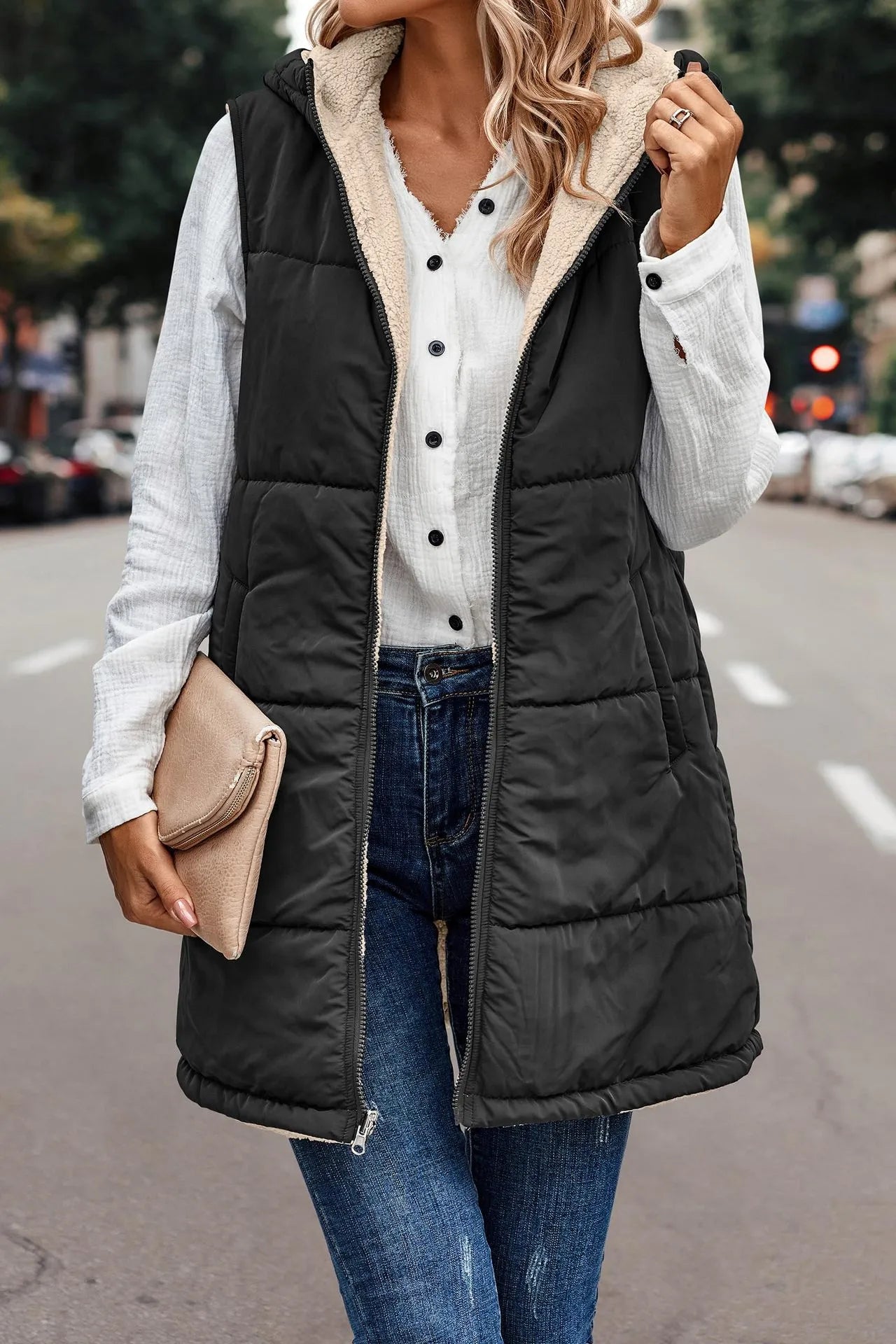Padded Hooded Gilet - Lightweight Ladies Sleeveless Vest