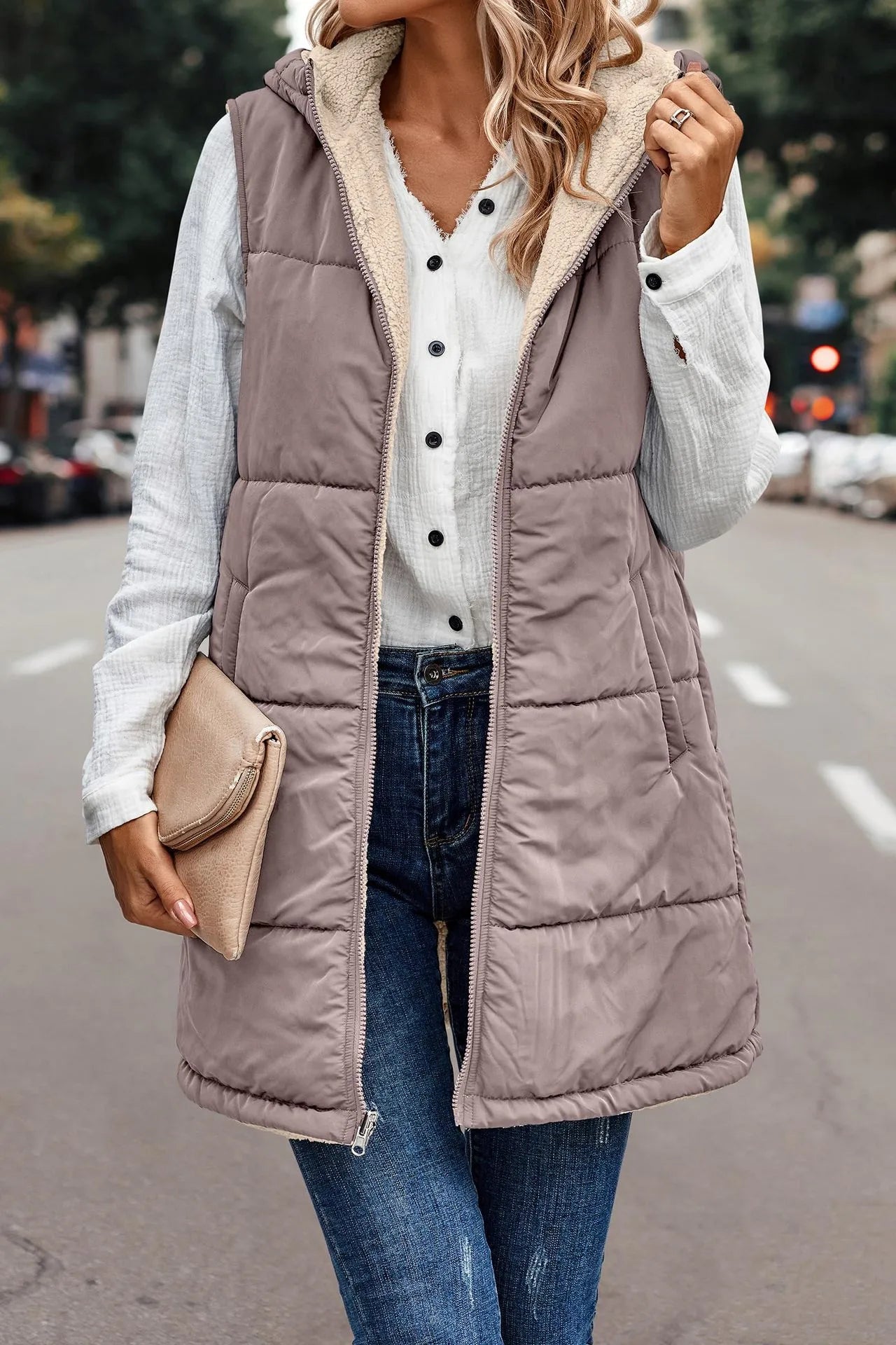 Padded Hooded Gilet - Lightweight Ladies Sleeveless Vest
