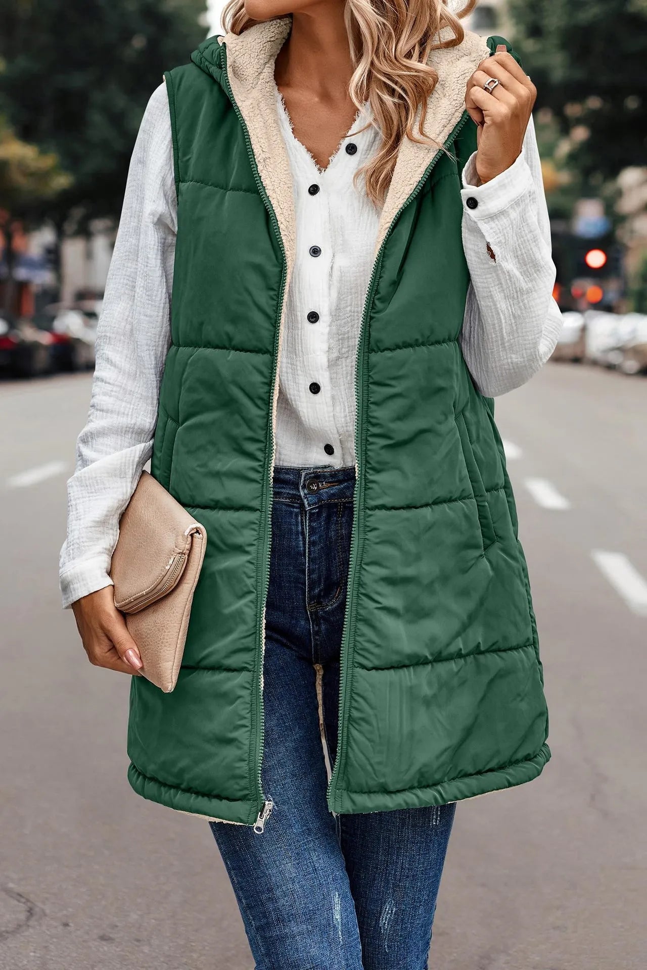 Padded Hooded Gilet - Lightweight Ladies Sleeveless Vest
