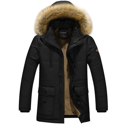 Padded Winter Coat - Hooded Ladies Parka With Faux Fur Trim