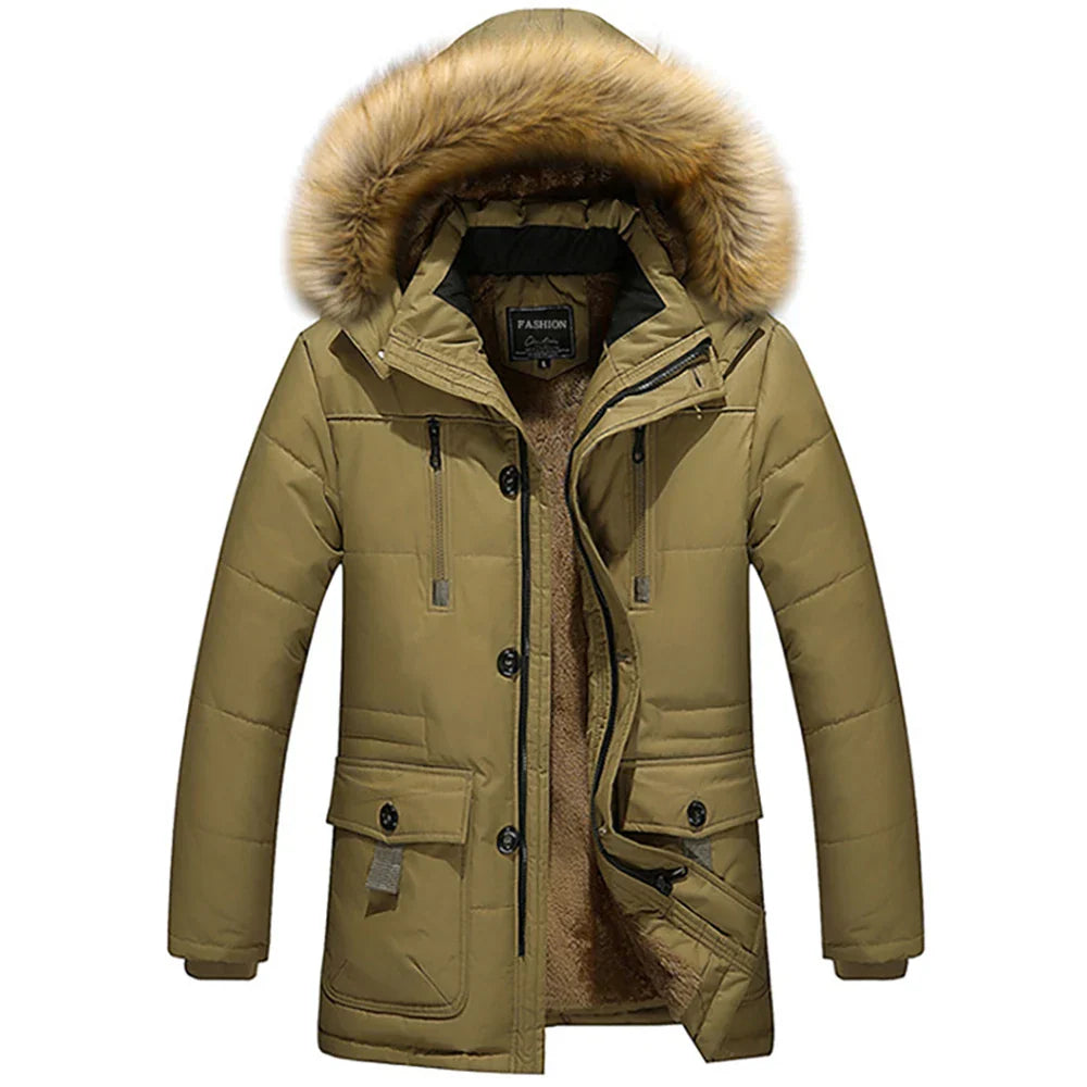 Padded Winter Coat - Hooded Ladies Parka With Faux Fur Trim