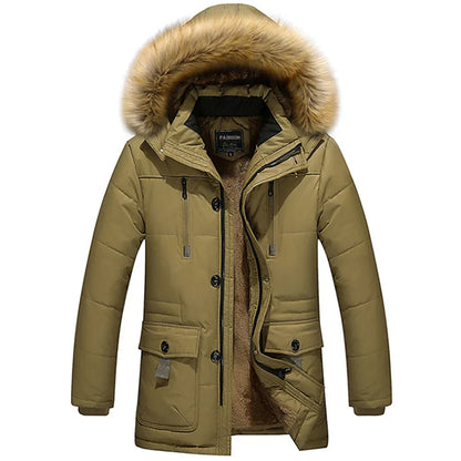 Padded Winter Coat - Hooded Ladies Parka With Faux Fur Trim