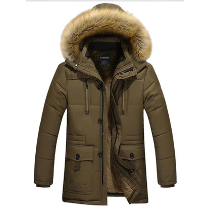 Padded Winter Coat - Hooded Ladies Parka With Faux Fur Trim