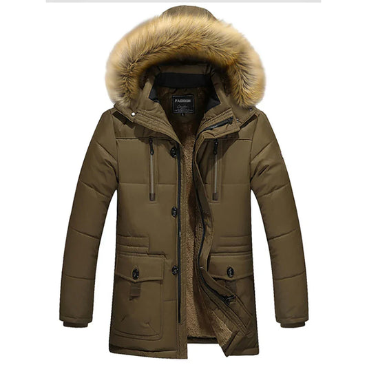 Padded Winter Coat - Hooded Ladies Parka With Faux Fur Trim