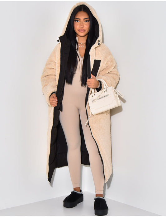 Padded Winter Coat - Luxurious Ladies Long Coat With Hood