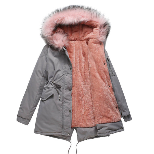 Parka Coat With Hood And Faux Fur - Warm Ladies Winter Jacket
