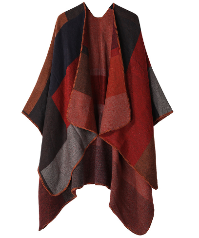 Poncho - Stylish Ladies Oversized Colour Block Poncho