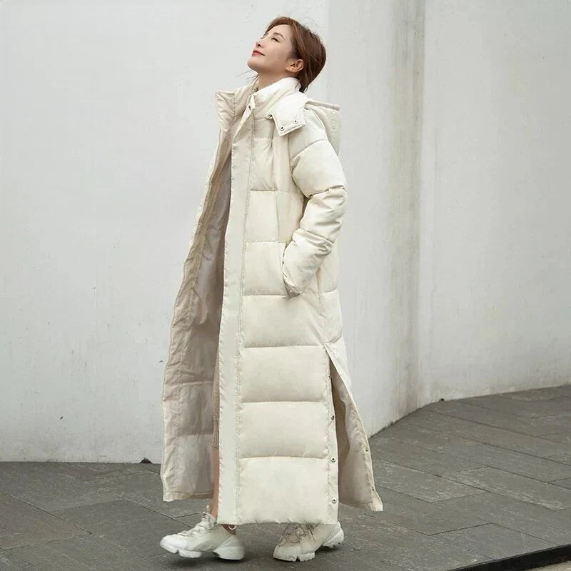 Puffer coat - elegant long ladies winter coat