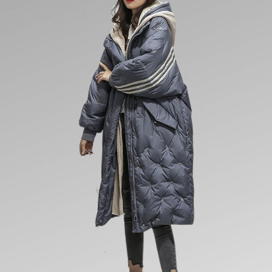 Puffer coat - oversized quilted ladies winter jacket