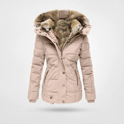 Puffer Coat With Hood - Insulated Ladies Winter Jacket