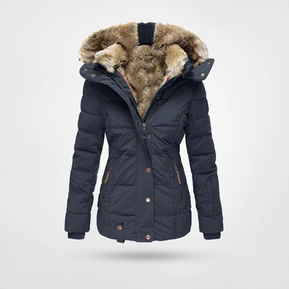 Puffer Coat With Hood - Insulated Ladies Winter Jacket
