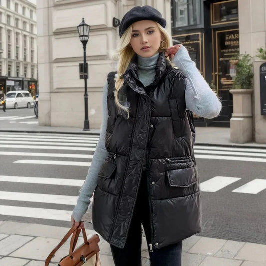 Puffer Gilet - Stylish Ladies Padded Sleeveless Jacket