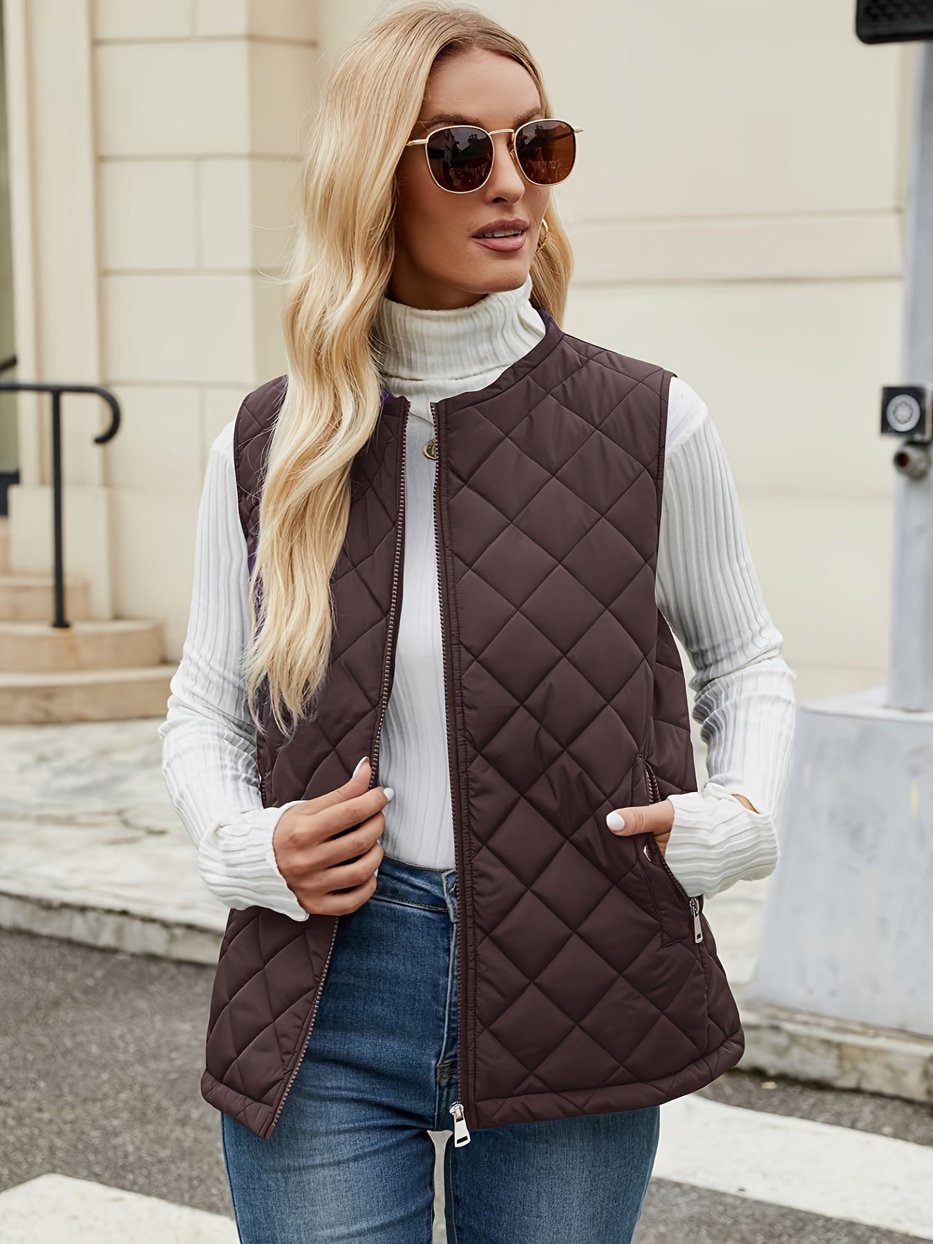 Quilted Gilet - Stylish Sleeveless Ladies Vest