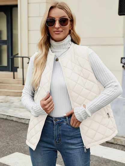 Quilted Gilet - Stylish Sleeveless Ladies Vest