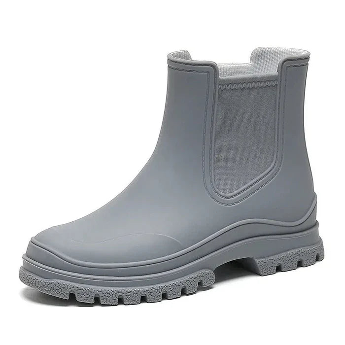 Rubber Ankle Boots - Durable Waterproof Ladies Rain Footwear