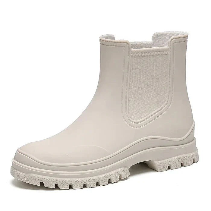 Rubber Ankle Boots - Durable Waterproof Ladies Rain Footwear
