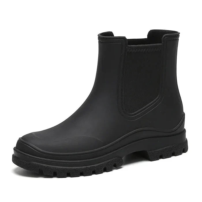 Rubber Ankle Boots - Durable Waterproof Ladies Rain Footwear