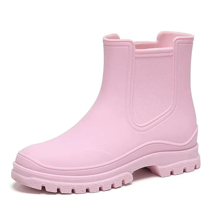 Rubber Ankle Boots - Durable Waterproof Ladies Rain Footwear