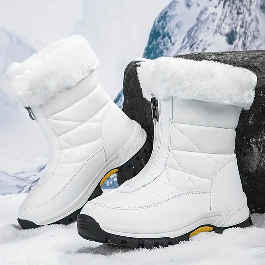 Snow boots - ladies front zipper insulated winter footwear
