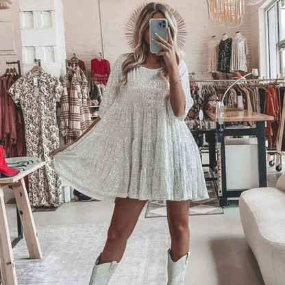 Sparkly party dress - elegant short ladies dress
