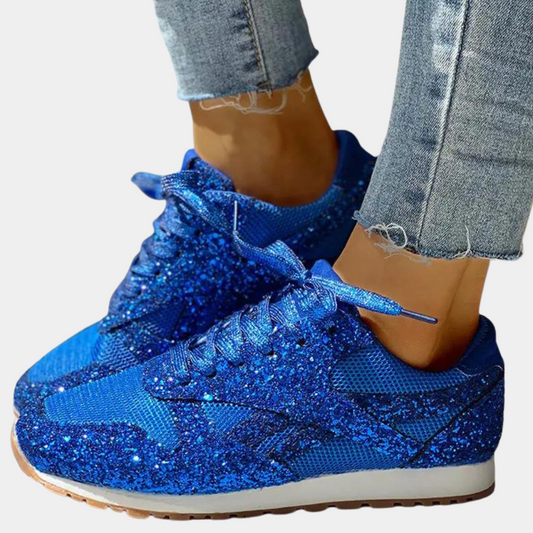 Sporty Sneakers - Glittery Ladies Trainers For Casual Wear