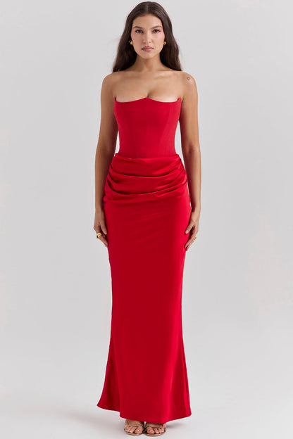 Strapless Corset Maxi Dress - Elegant Ladies Evening Gown