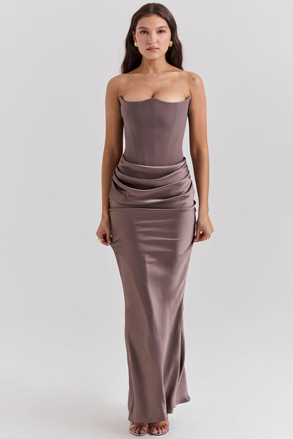 Strapless Corset Maxi Dress - Elegant Ladies Evening Gown