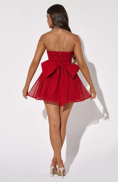 Strapless Party Dress - Elegant Short Dress For Ladies