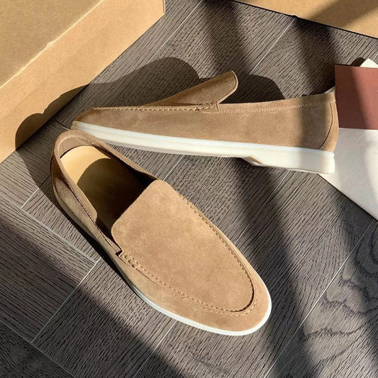 Suede Loafers - Classic Slip-On Shoes For Ladies