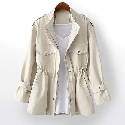 Trench Coat - Elegant Ladies' Lightweight Jacket With Practical Features
