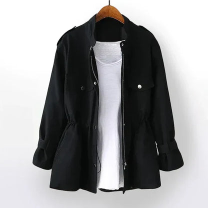 Trench Coat - Elegant Ladies' Lightweight Jacket With Practical Features