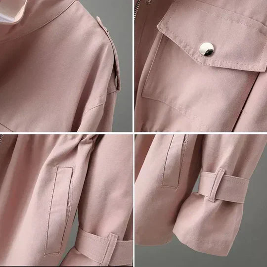 Trench Coat - Elegant Ladies' Lightweight Jacket With Practical Features