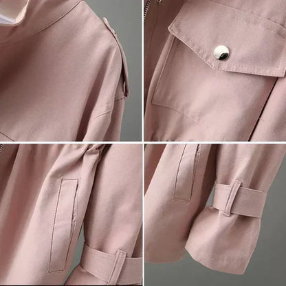 Trench Coat - Elegant Ladies' Lightweight Jacket With Practical Features