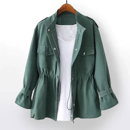 Trench Coat - Elegant Ladies' Lightweight Jacket With Practical Features