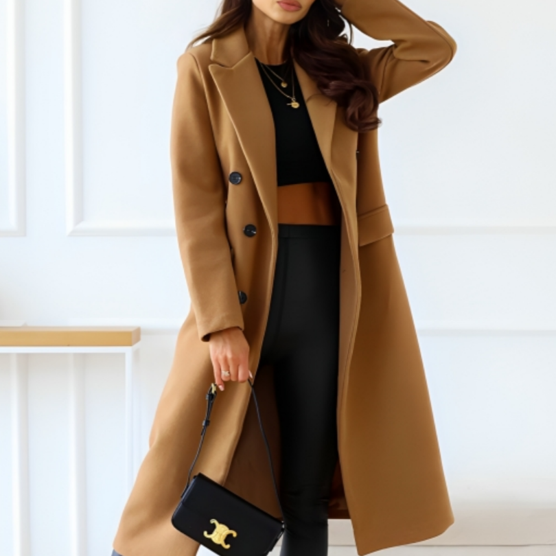 Trench Coat - Sophisticated Long Women'S Winter Coat