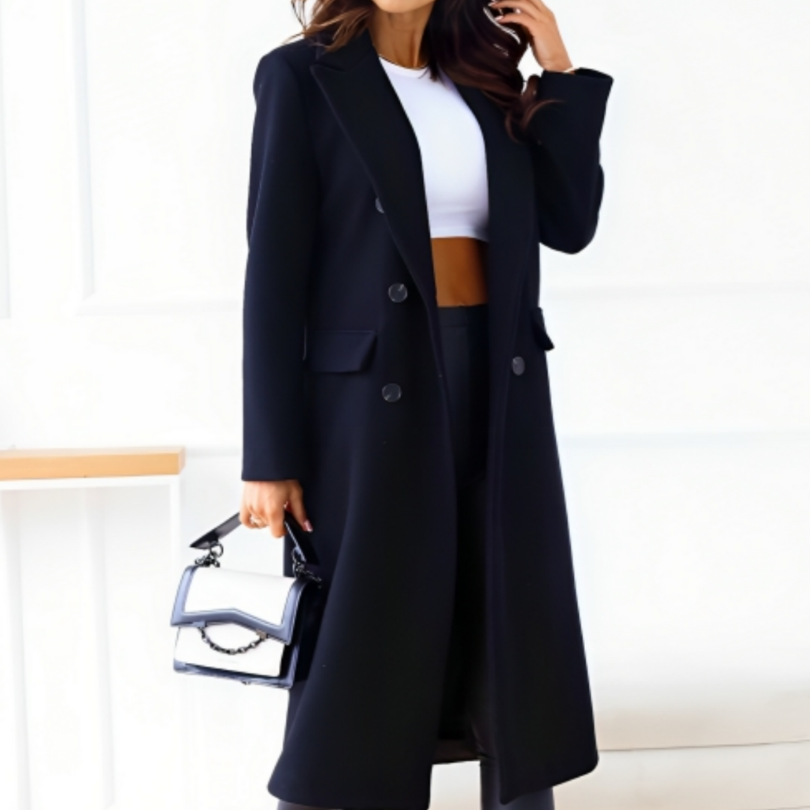 Trench Coat - Sophisticated Long Women'S Winter Coat