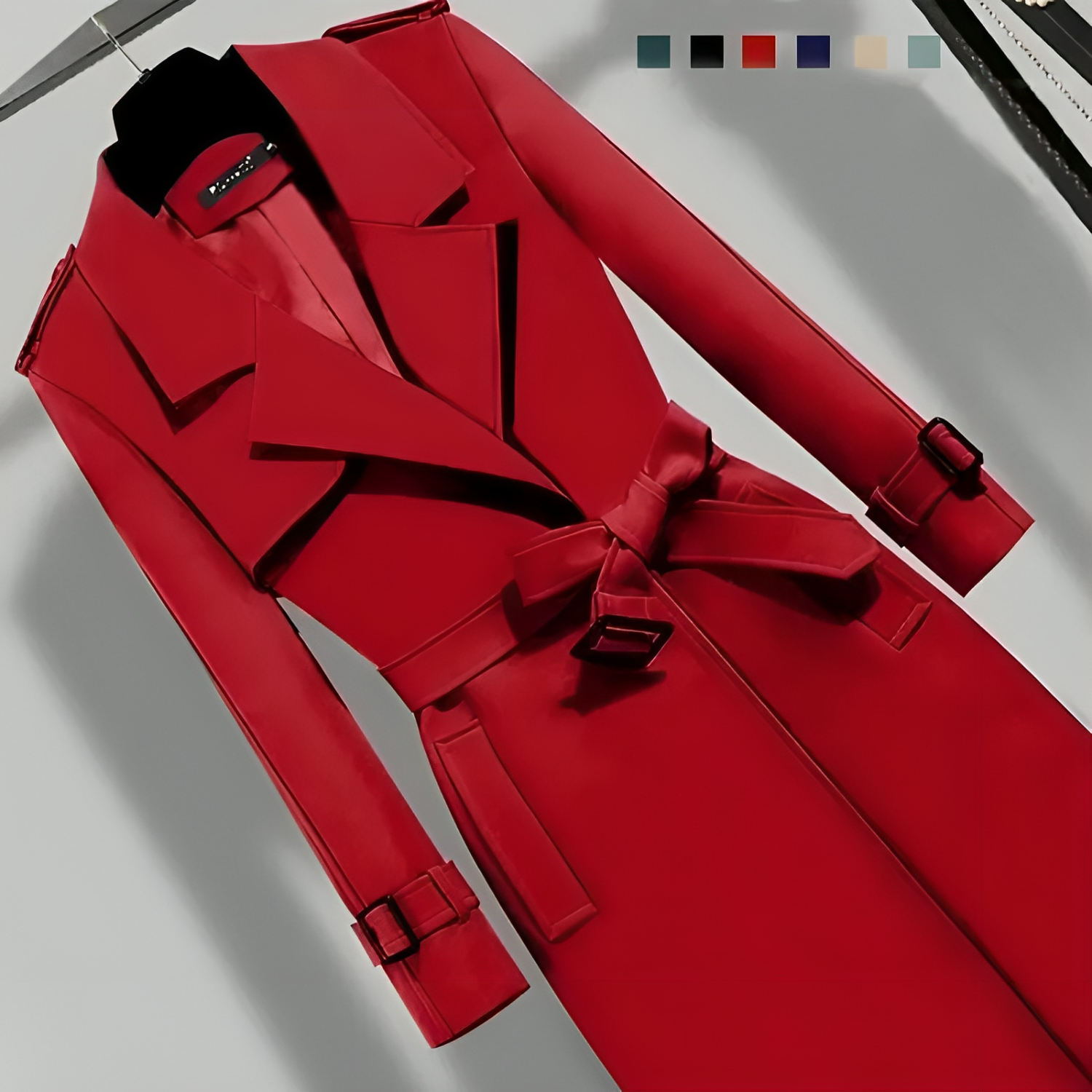 Trench Coat - Tailored Long Ladies Coat With Classic Collar And Belt