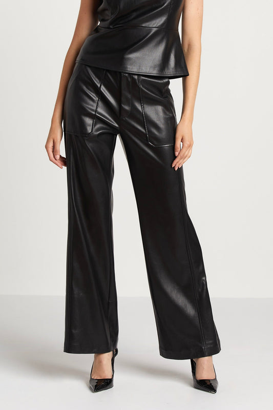 Vegan Leather Pant - Stylish Black Ladies Trousers